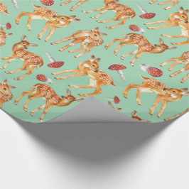 Papel De Regalo Bebé dulce hongo Turquesa verde