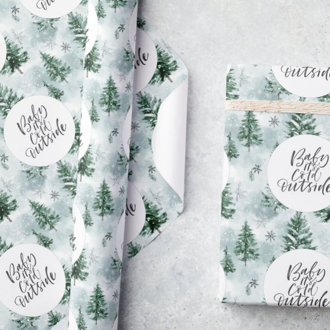 Papel De Regalo Bebé, está frío fuera de la ducha de bebé (Subido por el creador)
