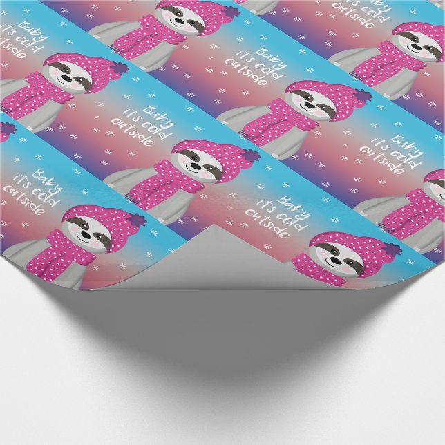 Papel De Regalo Bebé está frío fuera de la loza (Esquina)