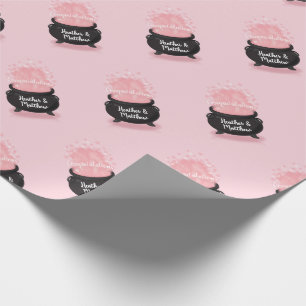 Papel De Regalo Bebé está preparando ducha de brujas Chica rosa 
