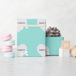 Papel De Regalo Bebé Fiesta de ducha de rociado azul Verde azulado