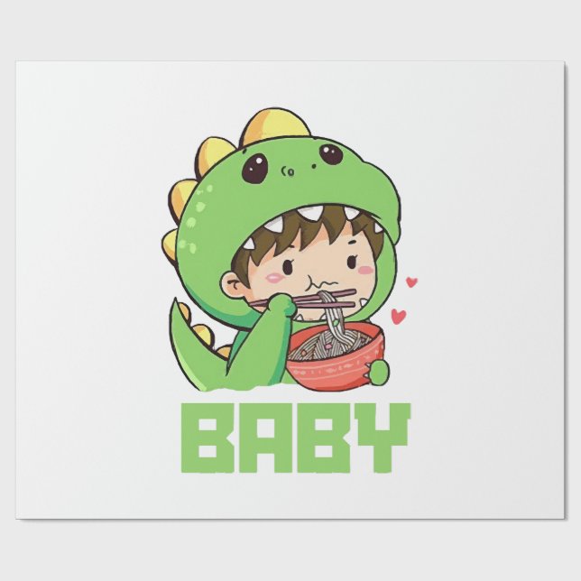 Papel De Regalo bebé godzilla (Superficie plana)