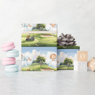 Papel De Regalo Bebé golfista niño en campo de golf