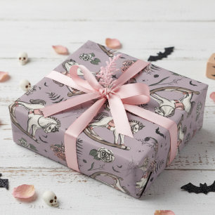 Papel De Regalo Bebé gótico vintage púrpura de caballo