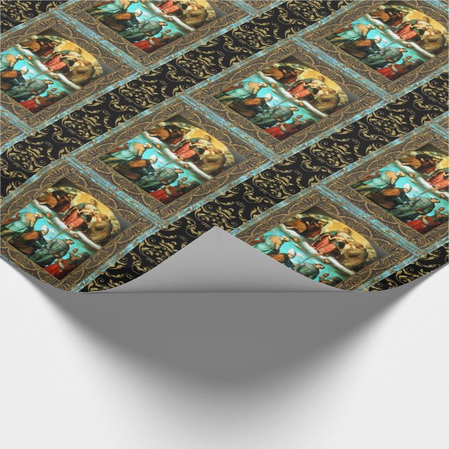 Papel De Regalo Bebé Jesús Elegante Navidades vacaciones (Esquina)