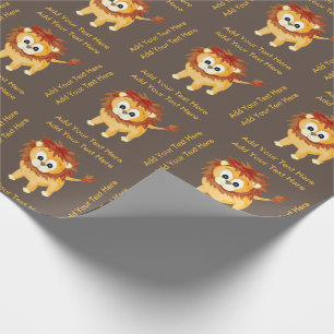 Papel De Regalo Bebé león cacó a Personalizado de cumpleaños i