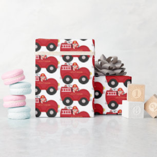 Papel De Regalo Bebé lindo en el envoltorio de fiesta de bomberos 