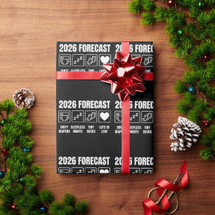 Papel De Regalo Bebé Llegando Pronto Pronóstico 2026 Chiste de Bab