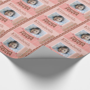 Papel De Regalo Bebé Niña 1º cumpleaños Buzón Rosado