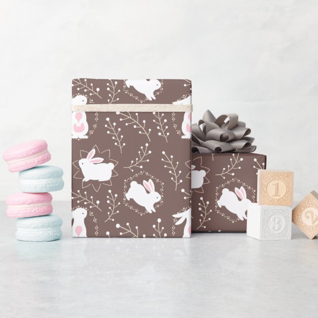 Papel De Regalo Bebé niño ducha conejos en Brown (Baby Shower)