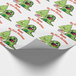 Papel De Regalo Bebé PRIMERO Personalizado DE DINOSAURIO DE ENFREN