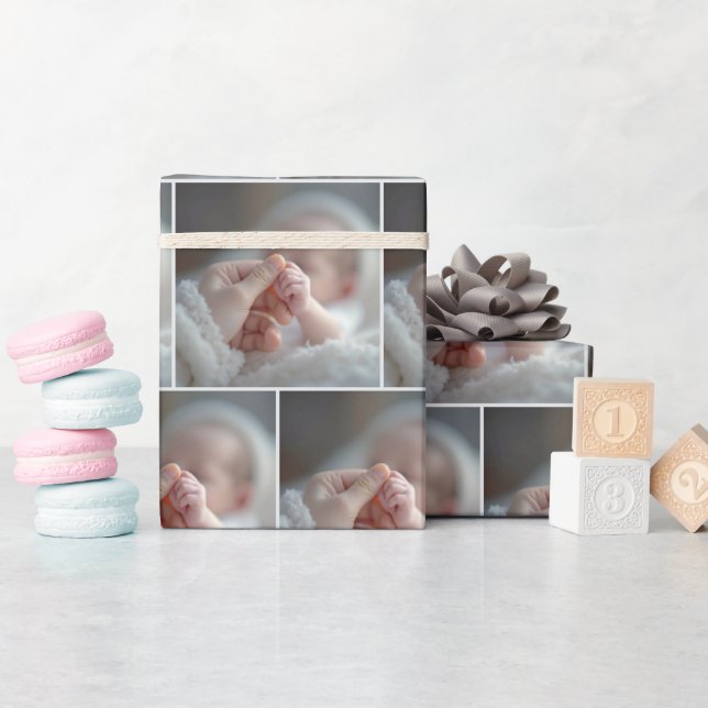 Papel De Regalo Bebé sosteniendo una mano adulta (Baby Shower)