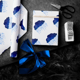 Papel De Regalo Bebé Sprinkle Royal Blue | Negrita Moody Rain Show
