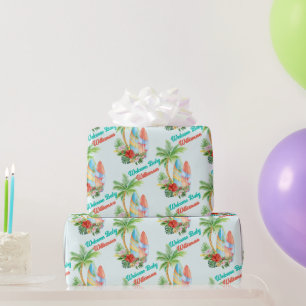 Papel De Regalo Bebé tropical a bordo de la ducha de bebé