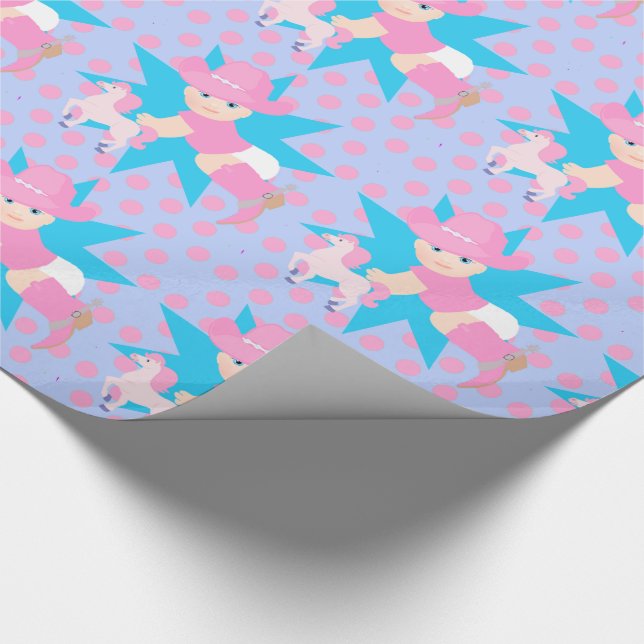 Papel De Regalo Bebé Vaquera Con La Hor De Cualquier Ocasión Punto (Esquina)