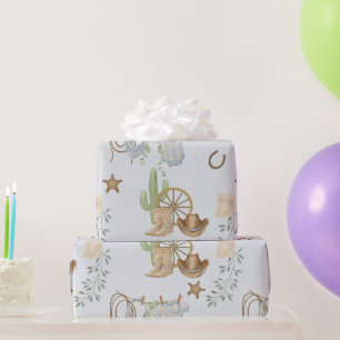 Papel De Regalo Bebé Vaquero del Salvaje Oeste