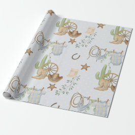 Papel De Regalo Bebé Vaquero del Salvaje Oeste