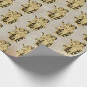 Papel De Regalo Bebé ventilado Cupido Cherub Angels Kraft