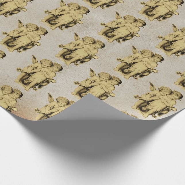 Papel De Regalo Bebé ventilado Cupido Cherub Angels Kraft (Esquina)