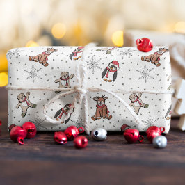 Papel De Regalo Bebés blancos primeros animales de invierno de Nav