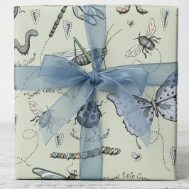 Papel De Regalo Bebés de bebé pastoreo azul y salchicha