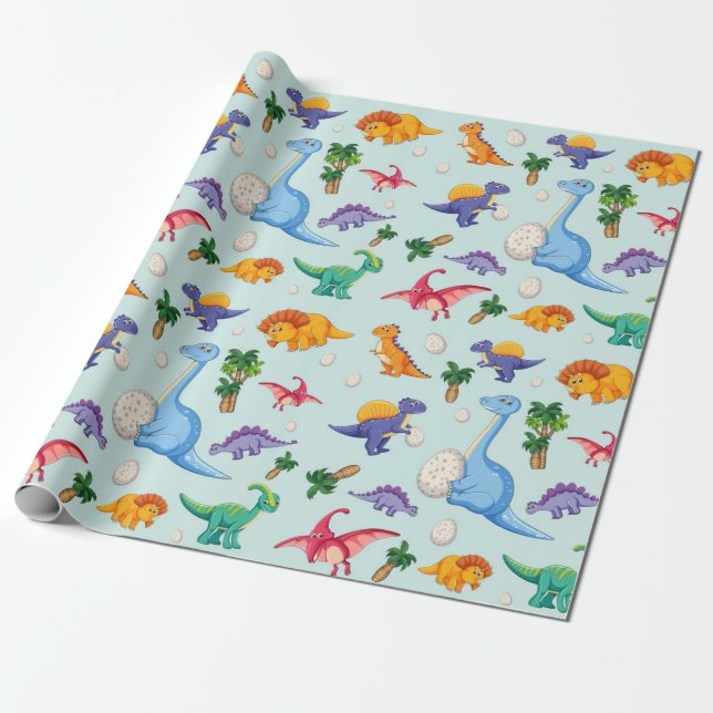 Papel De Regalo Bebés de dinosaurios | Bebé (Desenrollado)