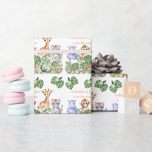 Papel De Regalo Bebés de la selva tropical (Baby Shower)