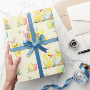 Papel De Regalo Bebés De Pascua Y Patos