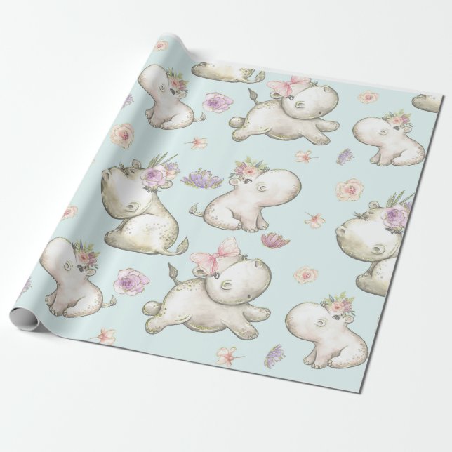 Papel De Regalo Bebés HIPPO HIPPO (Desenrollado)