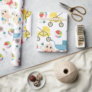 Papel De Regalo Bebés juguetones 
