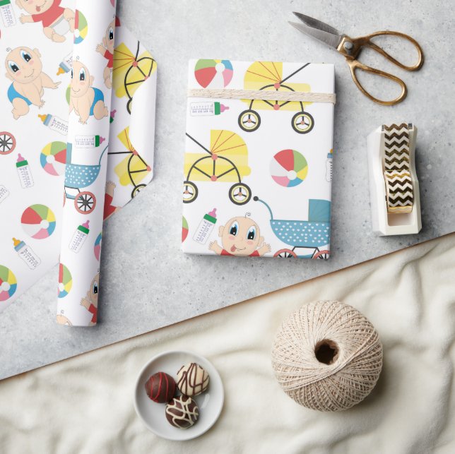 Papel De Regalo Bebés juguetones (Artesanía)