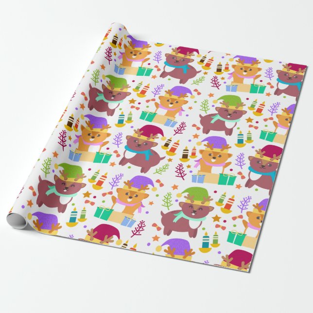 Papel De Regalo Bebés Navidades animales niños Personalizados grac (Desenrollado)