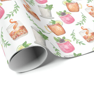 Papel De Regalo Bebidas de menta julep de Derby en acuarela
