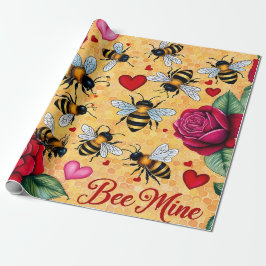 Papel De Regalo Bee Mine Golden Honey Love
