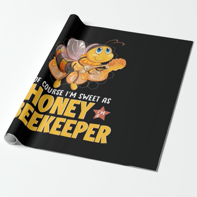 Papel De Regalo Beekeeper Gift | Soy Dulce Como Abejera De Miel (Desenrollado)