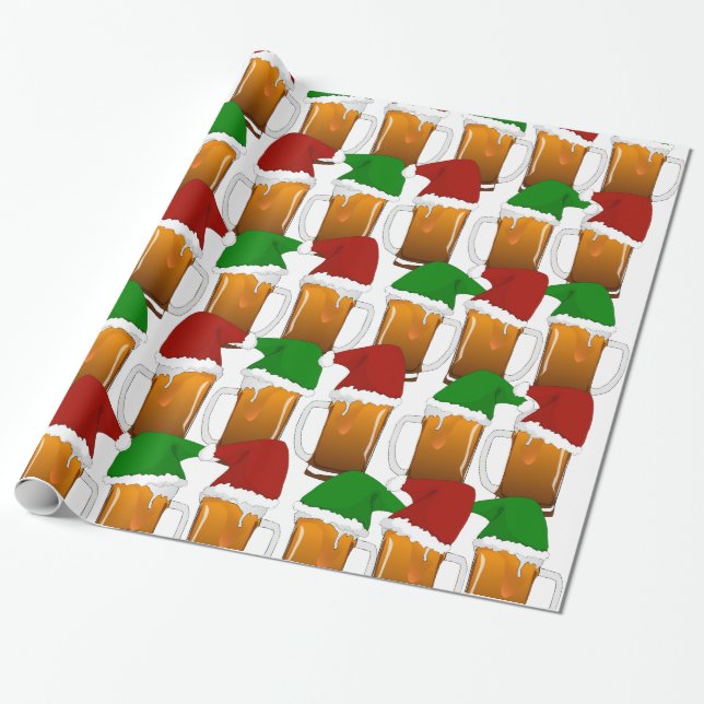 Papel De Regalo Beer Cheer navidades (Desenrollado)