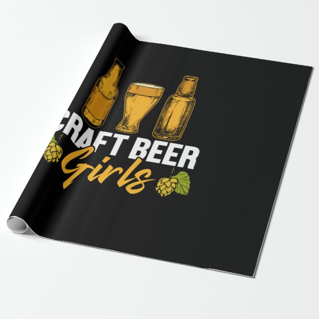 Papel De Regalo Beer Drinker Craft Beer Chicas Cumpleaños (Desenrollado)