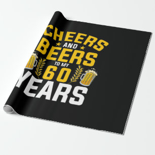 Papel De Regalo Beer Drinker Saludos Y Cervezas A Mis 60 Años De N