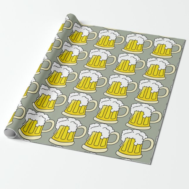 Papel De Regalo Beer Lovers Funny Beer Mug (Desenrollado)