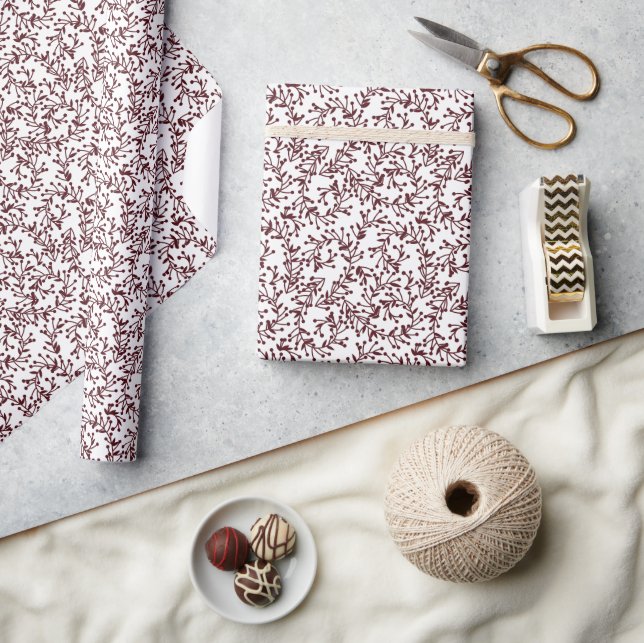 Papel De Regalo Beeren, bordeauxrot. (Artesanía)