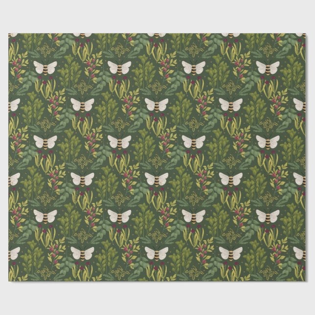 Papel De Regalo Bees and Foliage Wrapping Paper (Superficie plana)