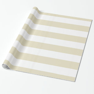 Papel De Regalo Beige, Blanco XL Rayas Patrón