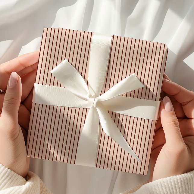 Papel De Regalo Beige Burgundy Striped (Subido por el creador)