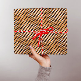 Papel De Regalo Beige Moiré Stripes - Ilusión óptica - Resumen