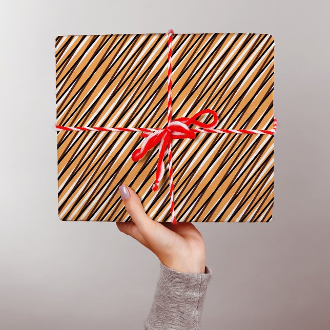 Papel De Regalo Beige Moiré Stripes - Ilusión óptica - Resumen (Subido por el creador)