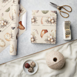 Papel De Regalo Beige Pastel Easter Eggs Family Name