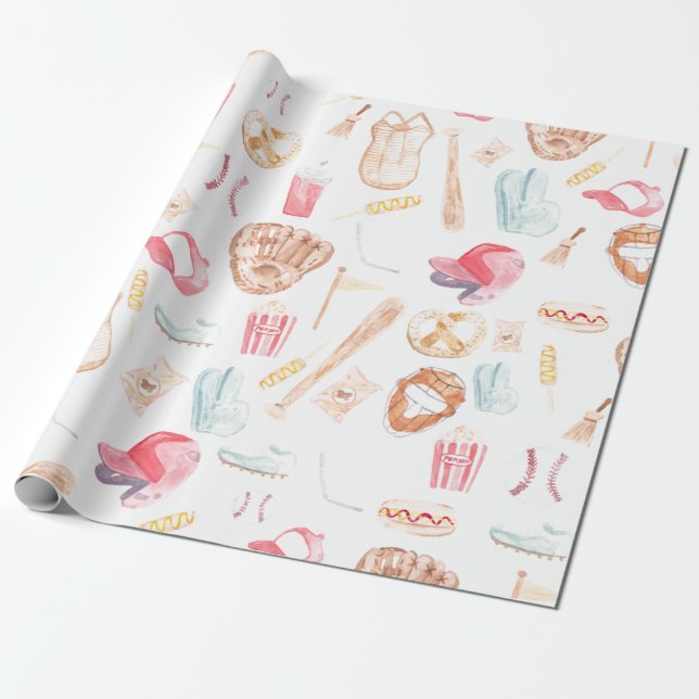 Papel De Regalo Béisbol acuático (Desenrollado)