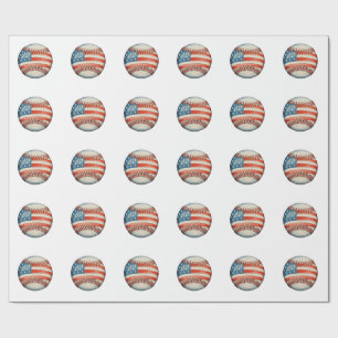 Papel De Regalo Béisbol Americano Bandera de EE. UU. 250 Aniversar