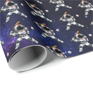 Papel De Regalo Béisbol Astronauta