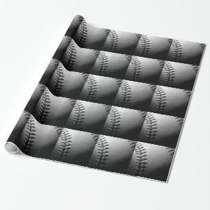 Papel De Regalo Béisbol blanco y negro